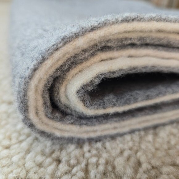 NWOT Reversible Wool Scarf Minimalist Modern Grey & Cream - Picture 3 of 16